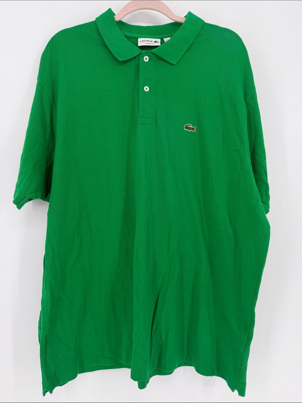 Lacoste Classic Fit Men’s Green Polo Shirt Size 4XL Cotton Crocodile Logo